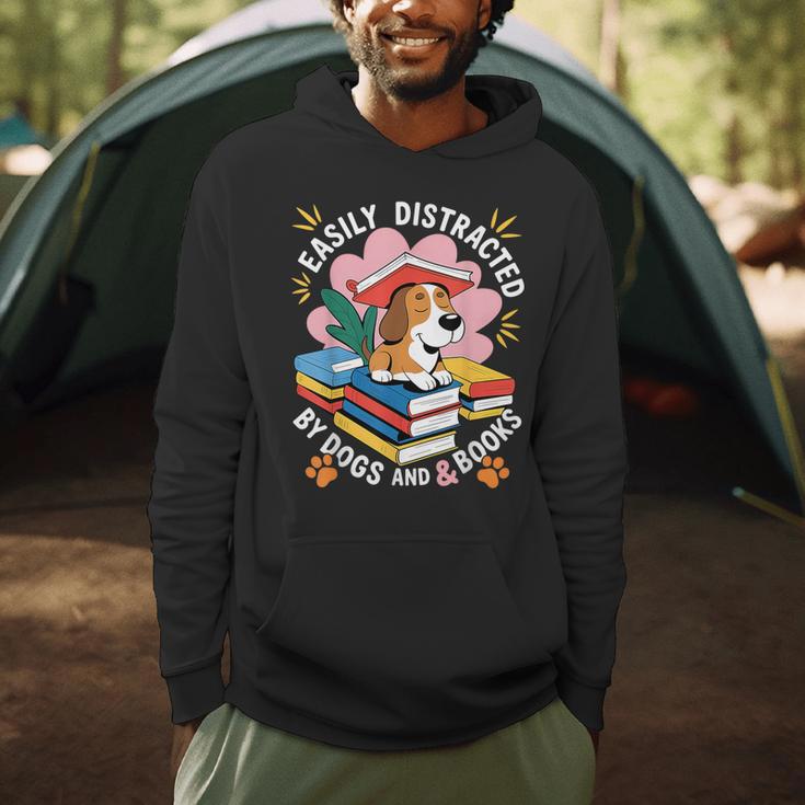 Easily Distracted By Dogs And Books Pets Books Lovers Men Hoodie Easily Distracted By Dogs And Books Pets Books Lovers Men Hoodie