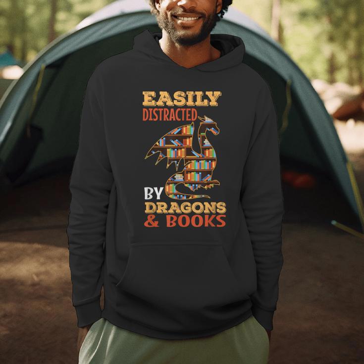 Easily Distracted By Dragons And Books Dragon Lover Mythical Men Hoodie Easily Distracted By Dragons And Books Dragon Lover Mythical Men Hoodie