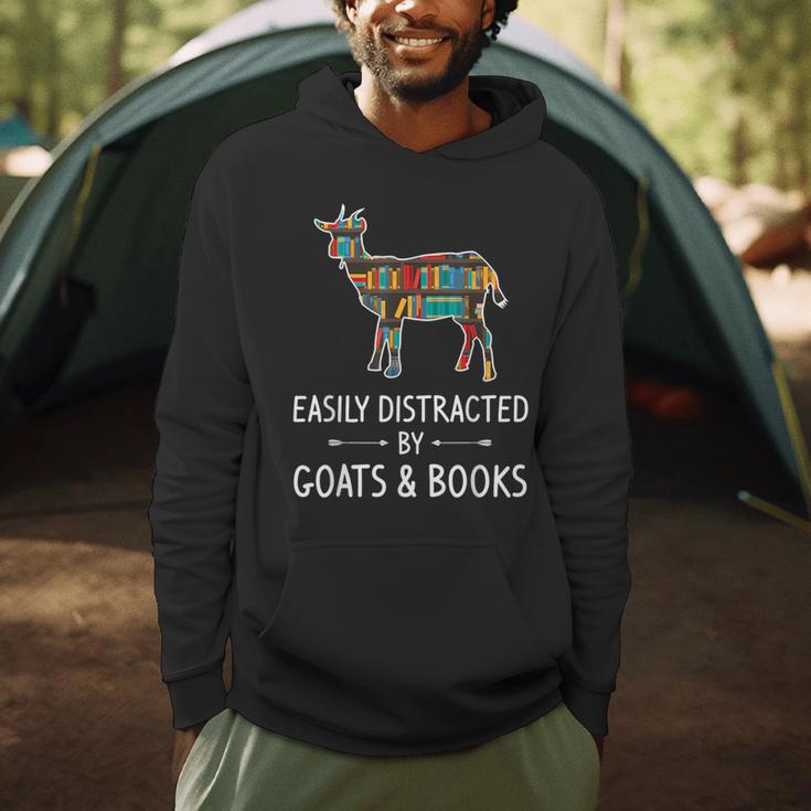 Easily Distracted By Goats & Books Lover Sheep Kid Men Hoodie Easily Distracted By Goats & Books Lover Sheep Kid Men Hoodie