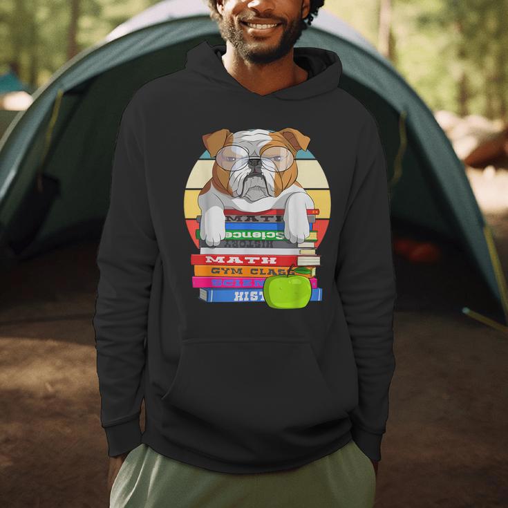 English Bulldog Back To School Book Worm Dog Men Hoodie