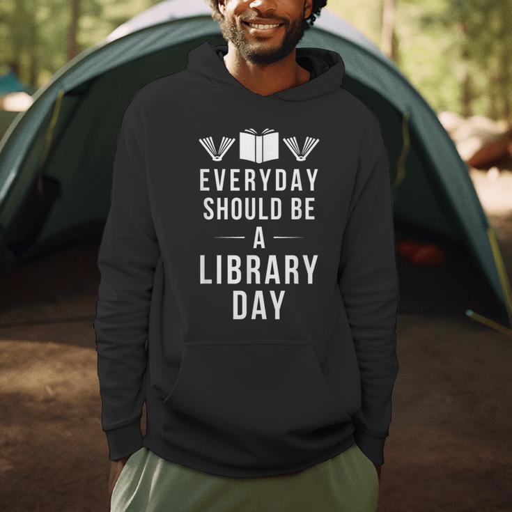 Everyday Should Be a Library Day Book Lover Men Hoodie