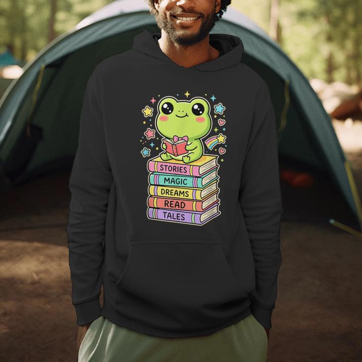 Frog Reading Books Bookworm Librarian Men Hoodie Frog Reading Books Bookworm Librarian Men Hoodie
