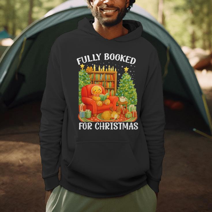 Fully Booked For Christmas Holiday Book Lover Santa Men Hoodie