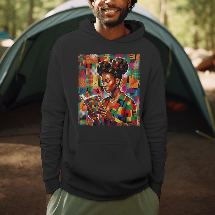 Geometric History Educated Women Reading Book Melanin Men Hoodie
