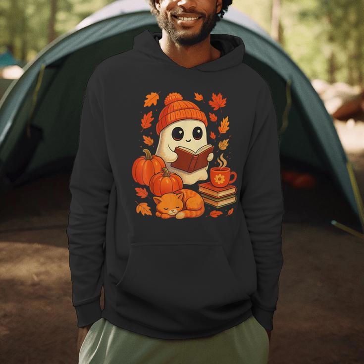 Ghost Reading Book Lovers Autumn Fall Halloween Men Hoodie Ghost Reading Book Lovers Autumn Fall Halloween Men Hoodie