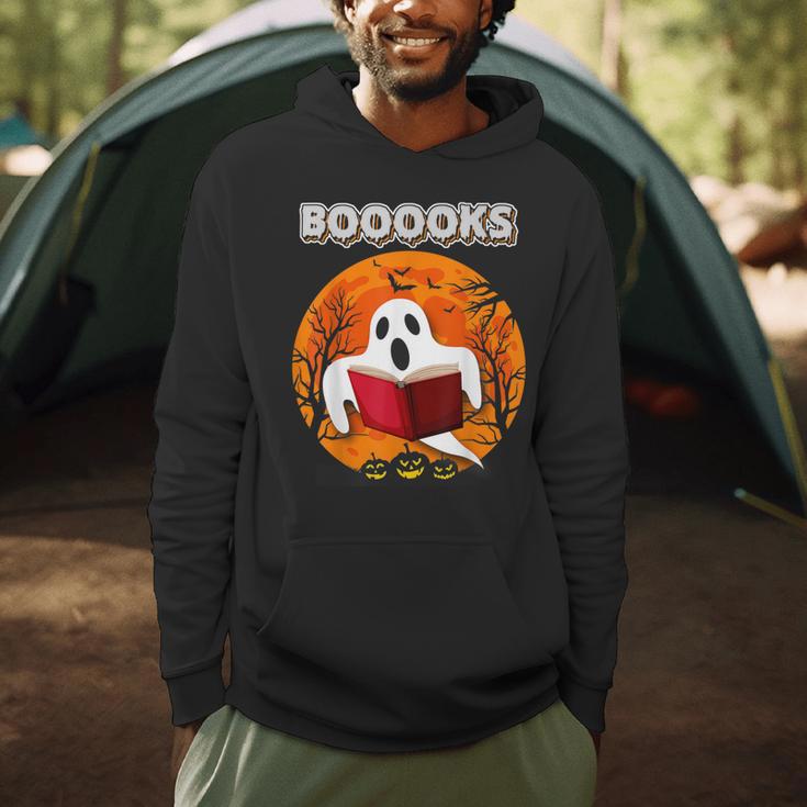 Ghost Reading Books Teacher Halloween Men Women Men Hoodie