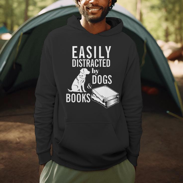 Golden Retriever Easily Distracted By Books And Dogs Premium Tri-Blend Men Hoodie