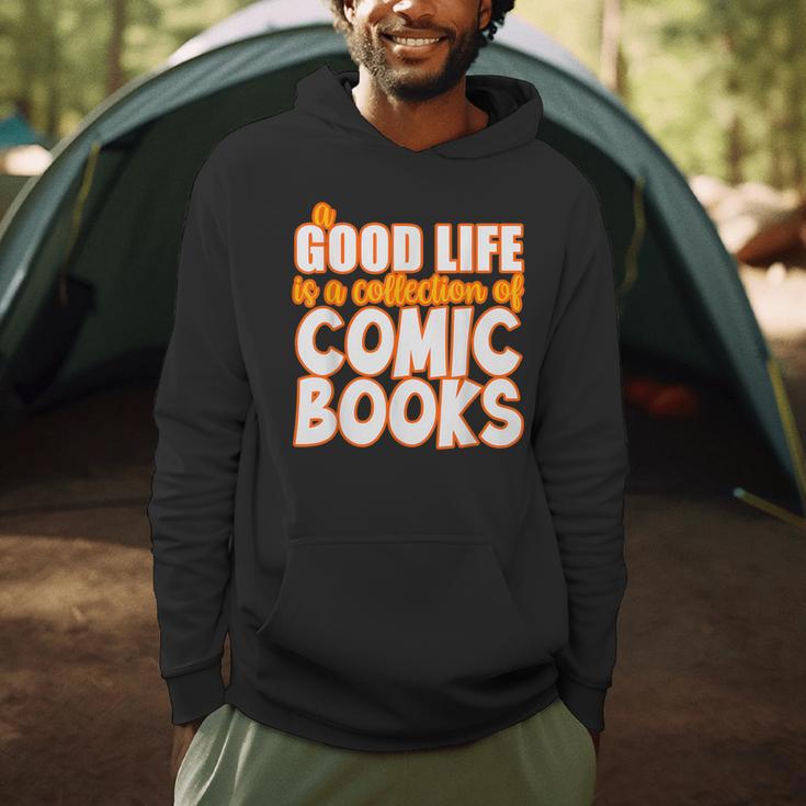A Good Life Is A Collection Of Comic Books Graphic Vintage Men Hoodie A Good Life Is A Collection Of Comic Books Graphic Vintage Men Hoodie