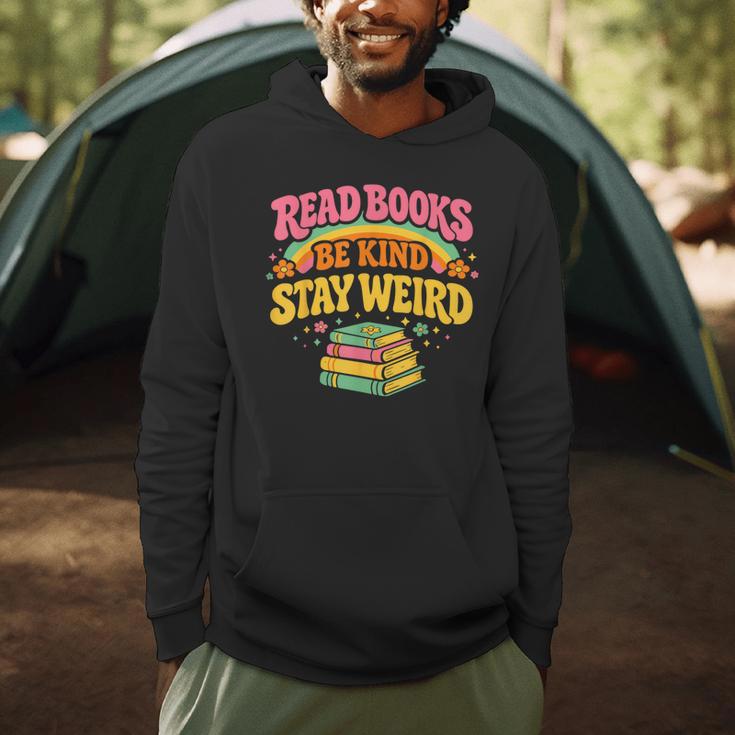 Groovy Read Books Be Kind Stay Weird Bookish Quote Men Hoodie