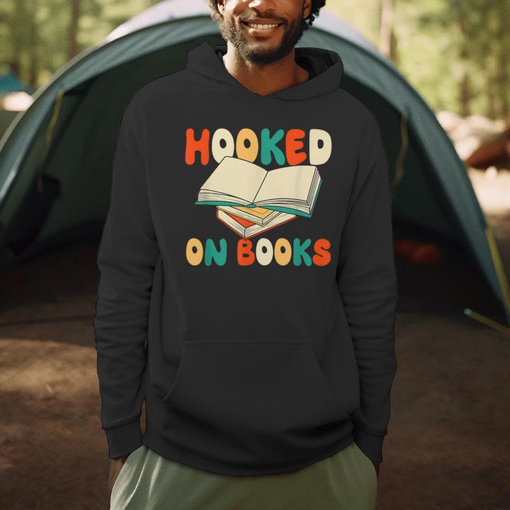 Hooked On Books Retro Reader Men Hoodie Hooked On Books Retro Reader Men Hoodie