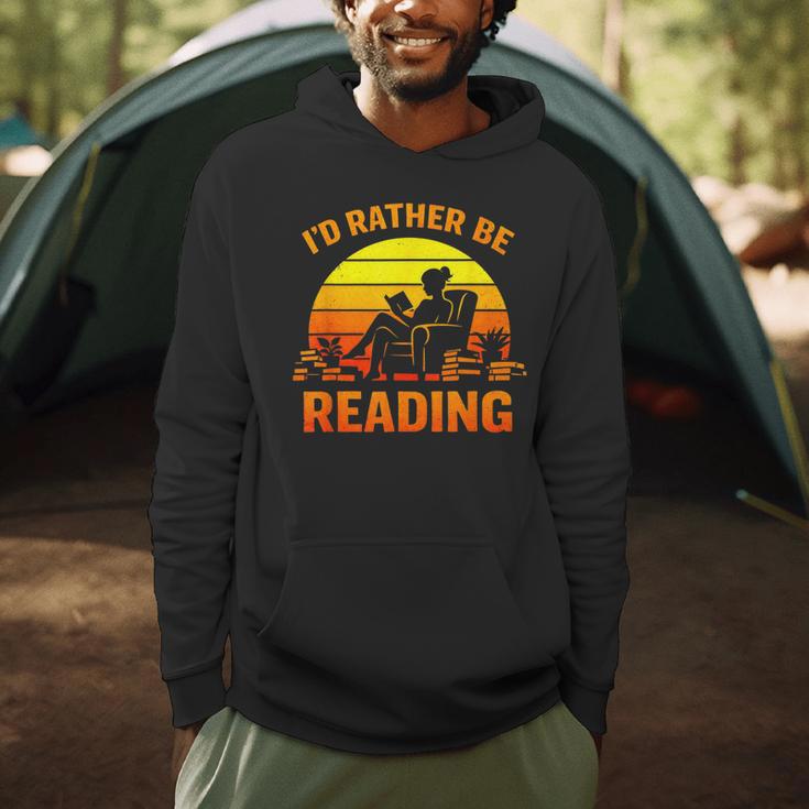 I'd Rather Be Reading Retro Book Lover Bookworm Men Hoodie I'd Rather Be Reading Retro Book Lover Bookworm Men Hoodie