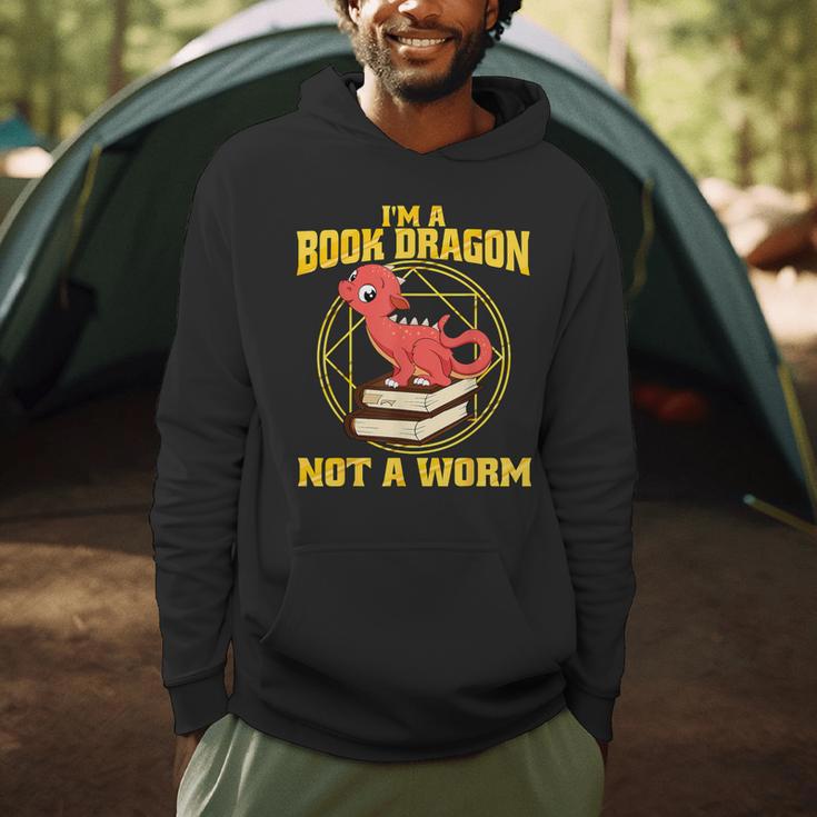 I'm A Book Dragon Not A WormShirt Bookworm Reading Men Hoodie