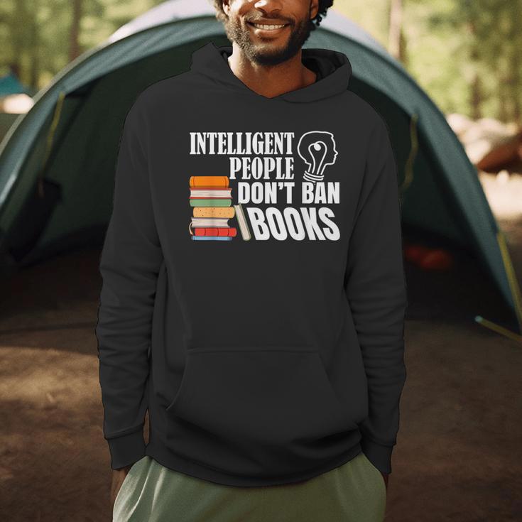 Intelligent People Don't Ban Books Reading Bookish Librarian Men Hoodie