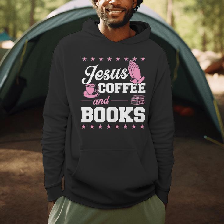Jesus Coffee And Books Christian Reading Literary Men Hoodie