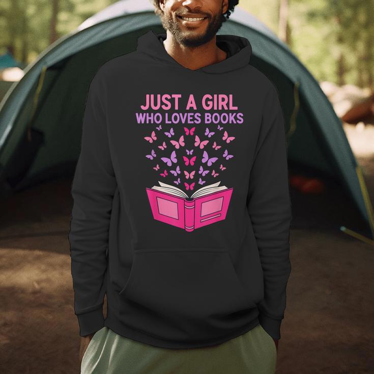 Just A Girl Who Loves Books Butterflies Reading Men Hoodie Just A Girl Who Loves Books Butterflies Reading Men Hoodie