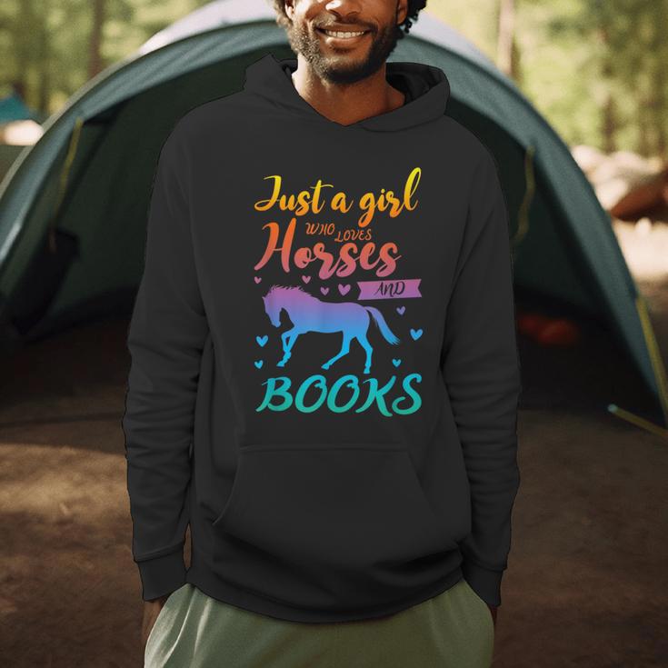 Just a Girl Who Loves Horses And Books Book Lover Men Hoodie