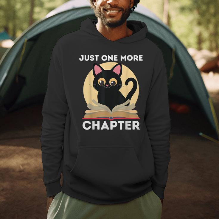 Just One More Chapter Cute Cat Reading Book For Reader Men Women Kids Men Hoodie