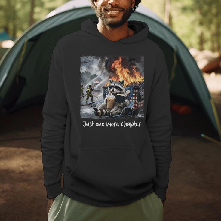 Just One More Chapter Dumpster Raccoon Reading Book Men Hoodie