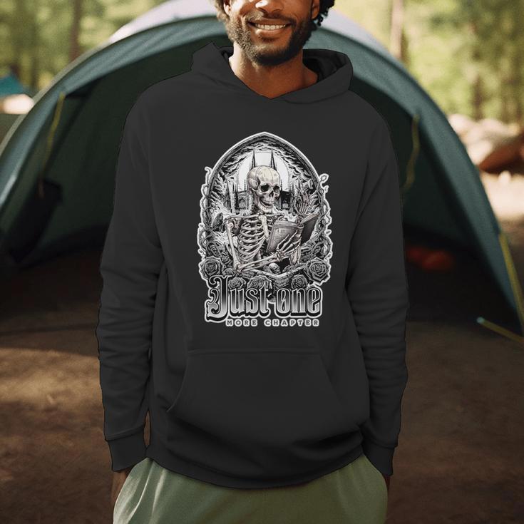 Just One More Chapter Gothic Skeleton Reading Occult Book Men Hoodie