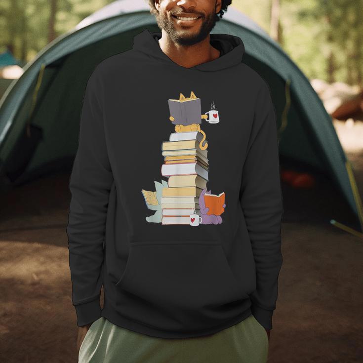 Kawaii Cats Books Coffee Men Hoodie Kawaii Cats Books Coffee Men Hoodie