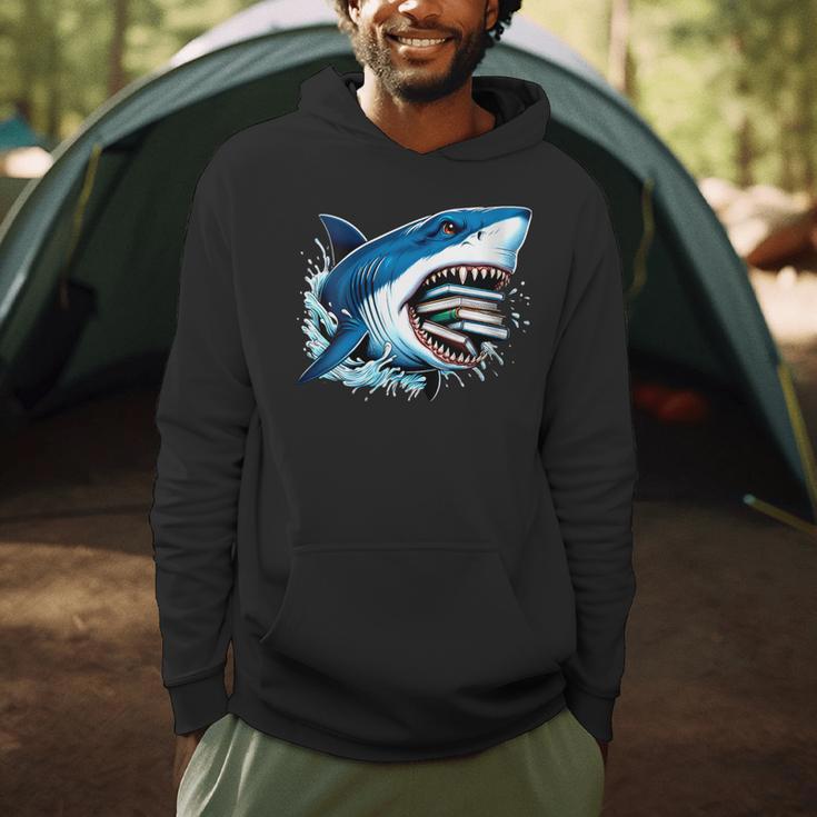 Kids Shark With School Books Back To School Shark Lovers Men Hoodie