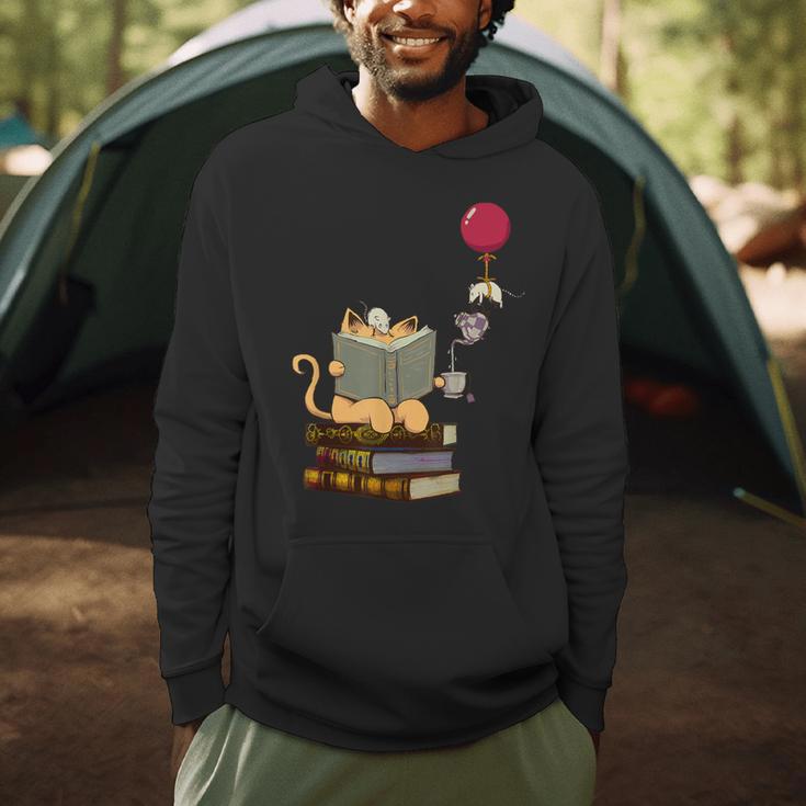 Kittens Cats Tea Books And Balloon Men Hoodie