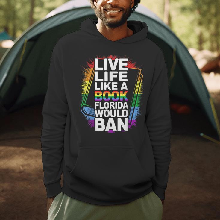 LGBTQ Quote Live Life Like A Banned Rainbow Book Men Hoodie LGBTQ Quote Live Life Like A Banned Rainbow Book Men Hoodie