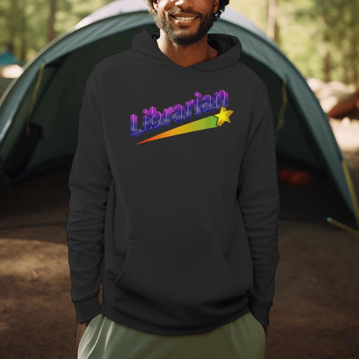 Librarian Books Retro 80s Style Reading Book Lover Men Hoodie