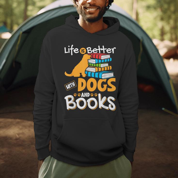 Life Is Better With Dogs And Books Bookworm Reader Reading Men Hoodie