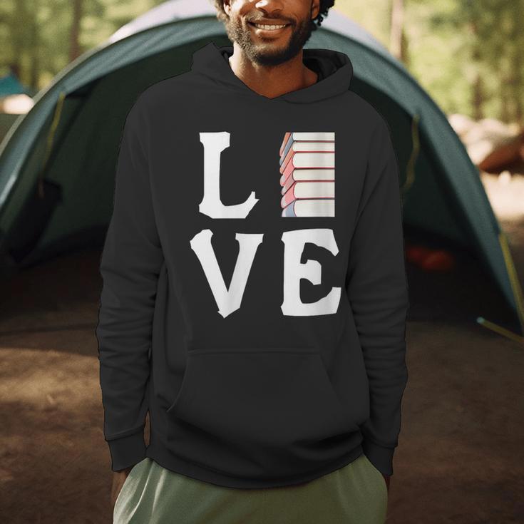 Love Books Stack Literature Reading Themed Pictograph Men Hoodie Love Books Stack Literature Reading Themed Pictograph Men Hoodie
