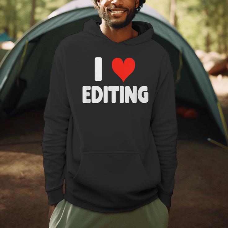 I Love Editing Heart Movie Film Newspaper Journalism Book Men Hoodie