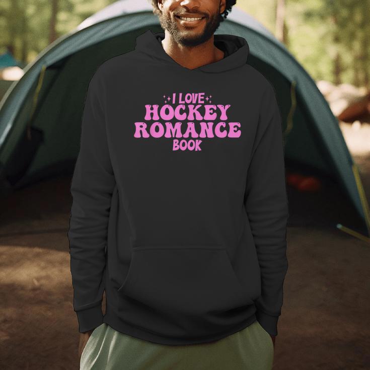 I Love Hockey Romance Book Hockey Lover Bookish Quote Men Hoodie