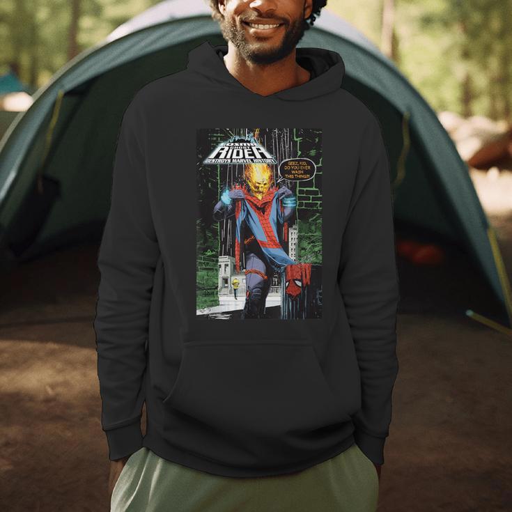 Marvel Ghost Rider Destroys Marvel History Comic Book Cover Men Hoodie