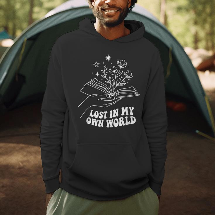 Minimalist Bookworm Lost In My Own World Book Lover Men Hoodie Minimalist Bookworm Lost In My Own World Book Lover Men Hoodie
