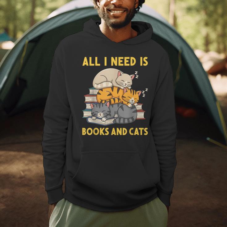 All I Need Is Books And Cats Men Hoodie
