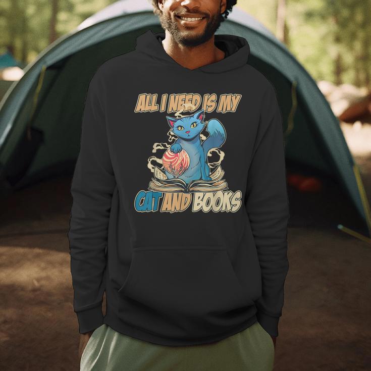 All I Need Is My Cat And Books Cute Cat Men Hoodie