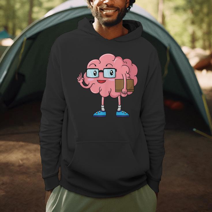 Nerd Brain With Book And Glasses Men Hoodie