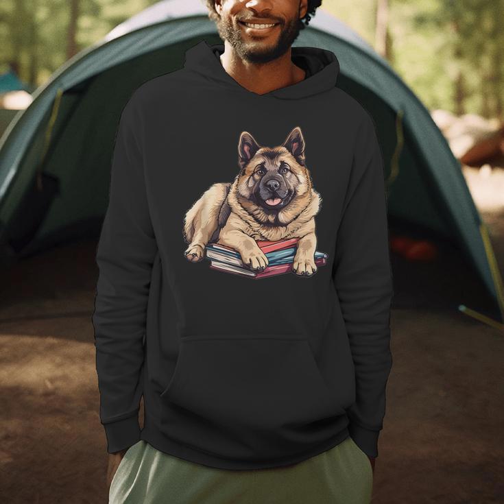 Norwegian Elkhound Books Reading Dog Breed Graphic Men Hoodie
