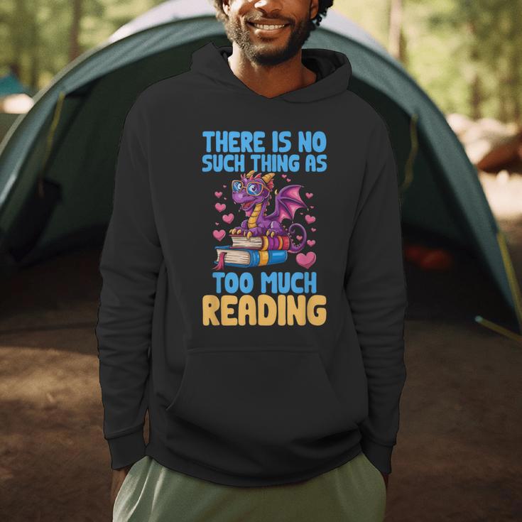 There Is No Such Thing As Too Much Reading Books Dragon Men Hoodie