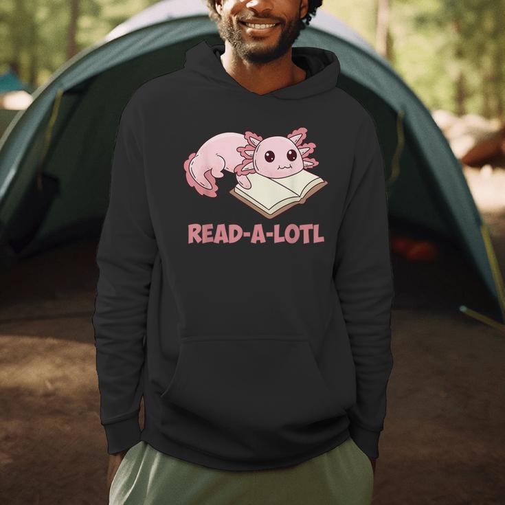 Read-A-Lotl Axolotl Books Reader Men Hoodie