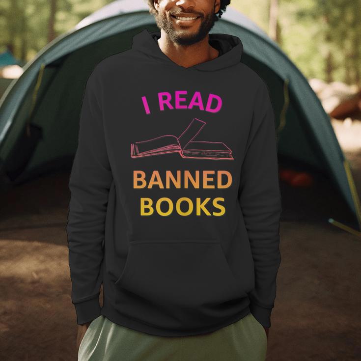 I Read Banned Books Pink-Yellow Literature Activist Men Hoodie