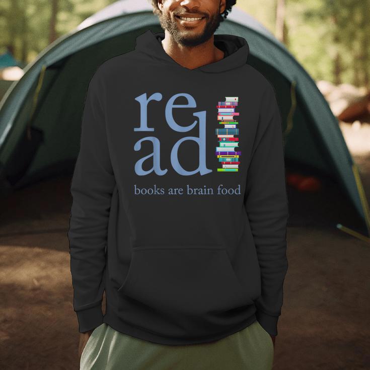 Read Because Books Are Brain Food Reading Rocks Literary Tee Men Hoodie