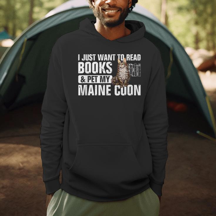 Read Books Pet My Maine Coon Bookworm Cat Lover For Men Women Kids Men Hoodie