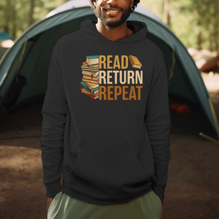 Read Return Repeat Cute Librarian Library Worker Book Lovers Men Hoodie