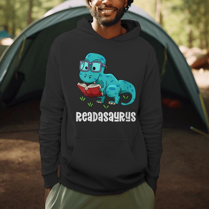 Readasaurus Reading Dinosaur Bookworm Book Reader Meme Men Hoodie