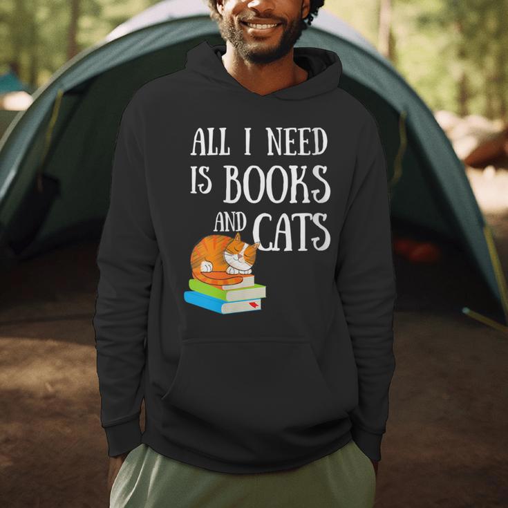 Reader All I Need Is Books And Cats Cat Lover Kitten Reading Men Hoodie Reader All I Need Is Books And Cats Cat Lover Kitten Reading Men Hoodie