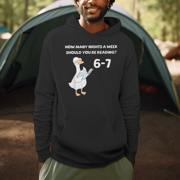 Reading 6-7 Silly Goose Read Books Bookish Bookworm Men Hoodie