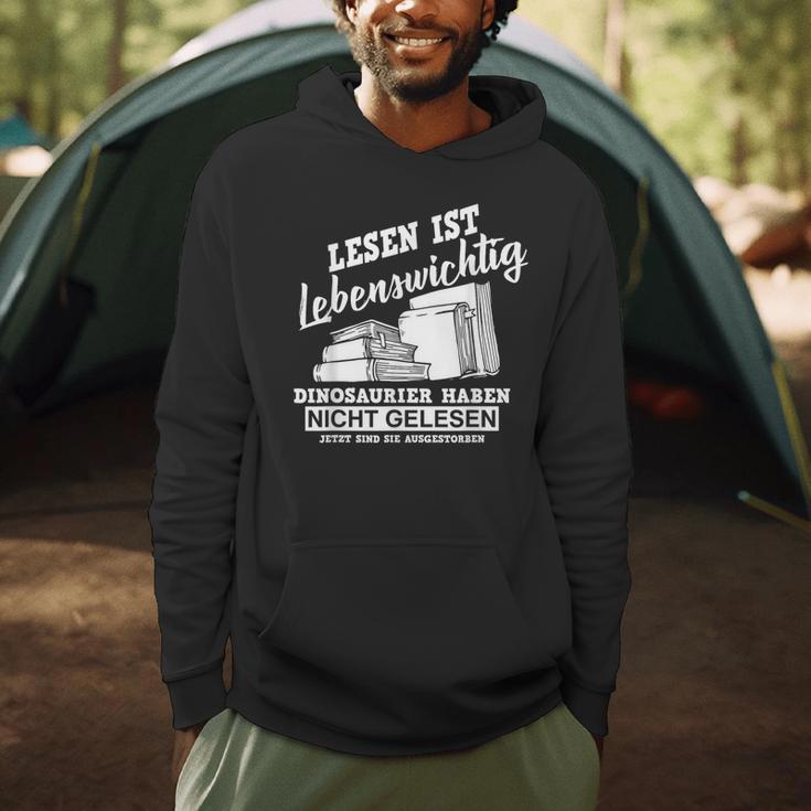 Reading Books Is Life Important Dinosaur Book Men Hoodie