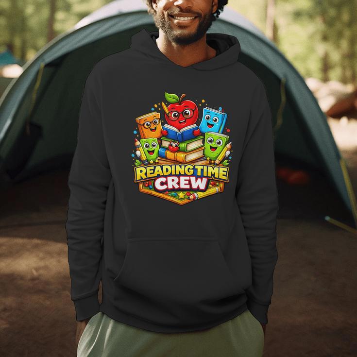 Reading Crew Teacher Literacy Classroom Book Men Hoodie