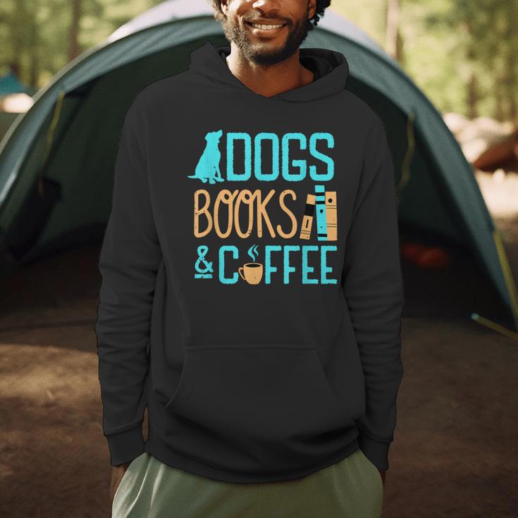 Reading Dogs And Coffee Book Nerd Dog Lover Coffeeholic Men Hoodie